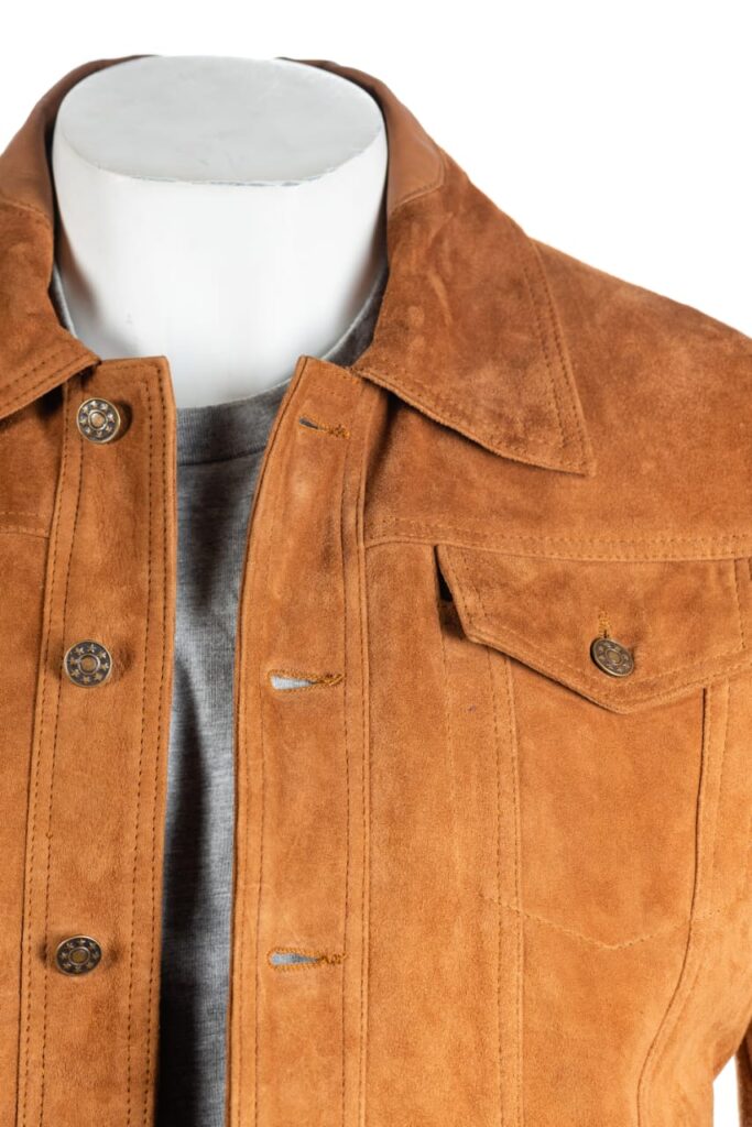 tan jean jacket with fur
